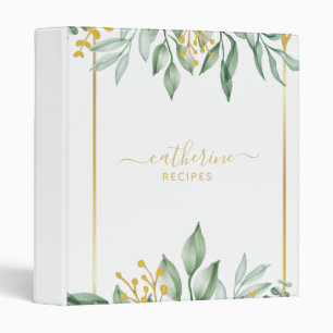 Leaves Blank own Cookbook Personalized Recipe Binder