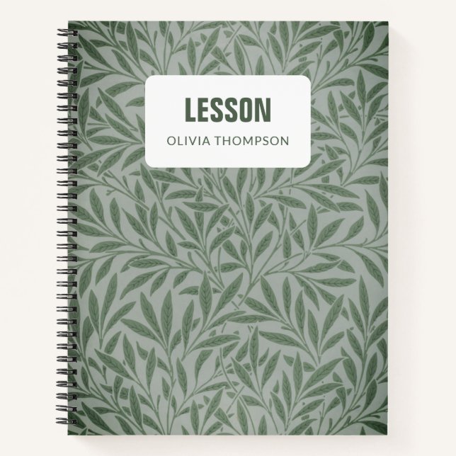 Leaves Botanical Personalized Lesson Composition  Notebook (Front)