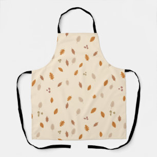 Leaves & Branches Light Autumn Acorns Cream Backgr Apron