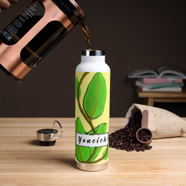 Leaves by Kenneth Yoncich Water Bottle (Coffee)