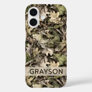 Leaves Camouflage Personalized iPhone 16 Case