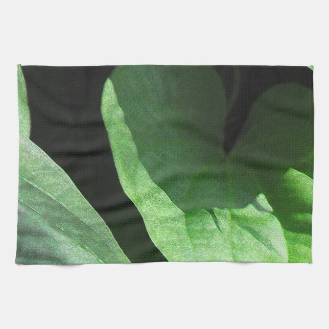Leaves Closeup in Light and Shadow Kitchen Towel (Horizontal)