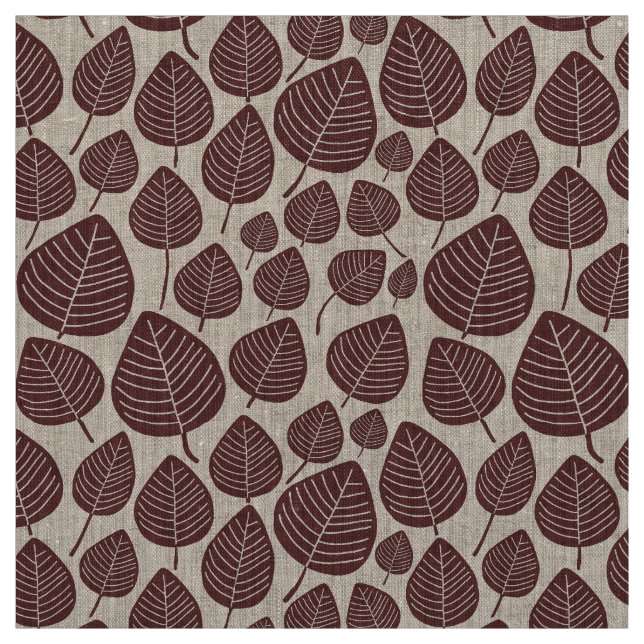 Leaves - Dark Brown Fabric (Swatch)