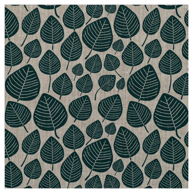 Leaves - Dark Moss Green Fabric (Swatch)
