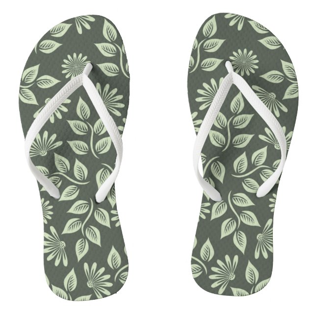 leaves design lovers flip flops (Footbed)