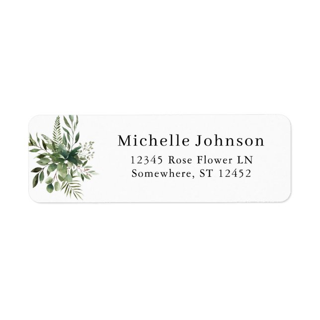 Leaves & Eucalyptus Return Address Label (Front)