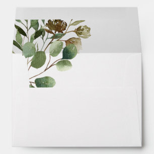 Leaves & Eucalyptus Rustic  Envelope