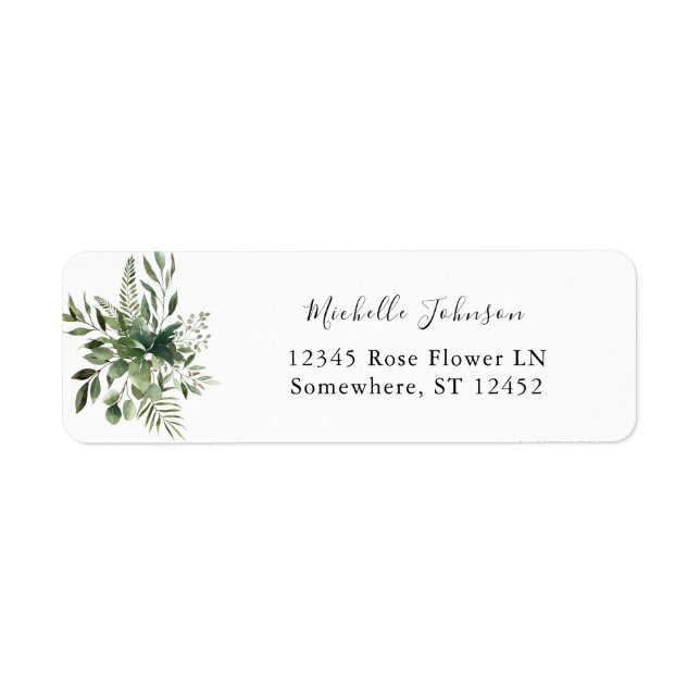 Leaves & Eucalyptus Rustic Return Address (Front)