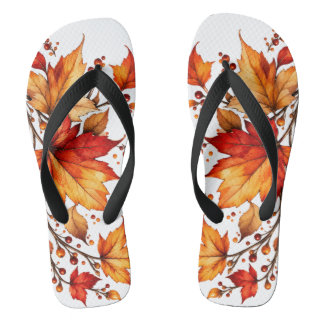Leaves fall flip flops