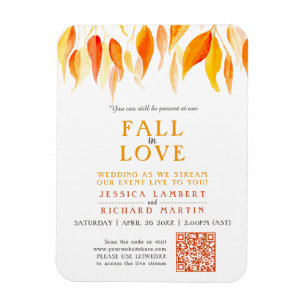 Leaves fall in love wedding streaming orange magnet