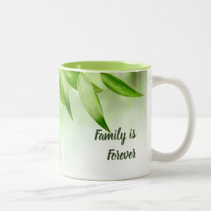 Leaves/Family is Forever Two-Tone Mug