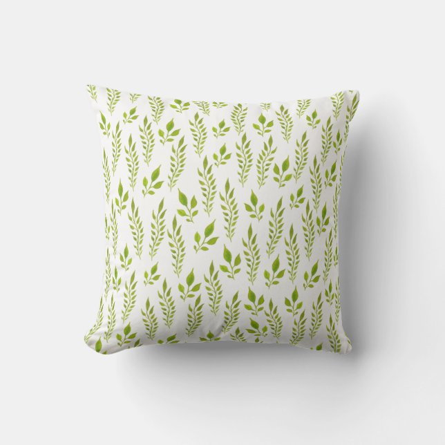 Leaves floral vintage pattern pillow. throw pillow (Front)