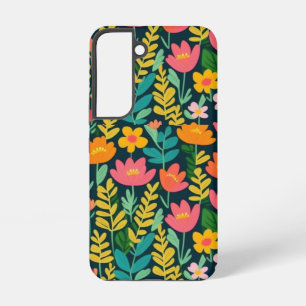 Leaves flowers colourful design samsung galaxy case