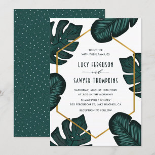 Leaves Frame Tropical Wedding Invitation