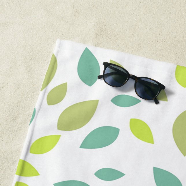 Leaves (Green) Beach Towel (In Situ)
