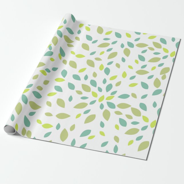 Leaves (Green) Wrapping Paper (Unrolled)