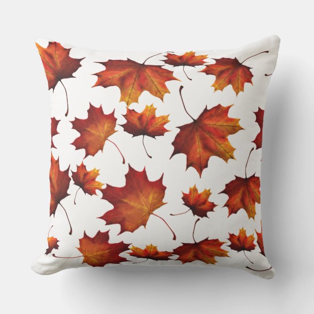 Leaves in Fall Outdoor Pillow (Front)