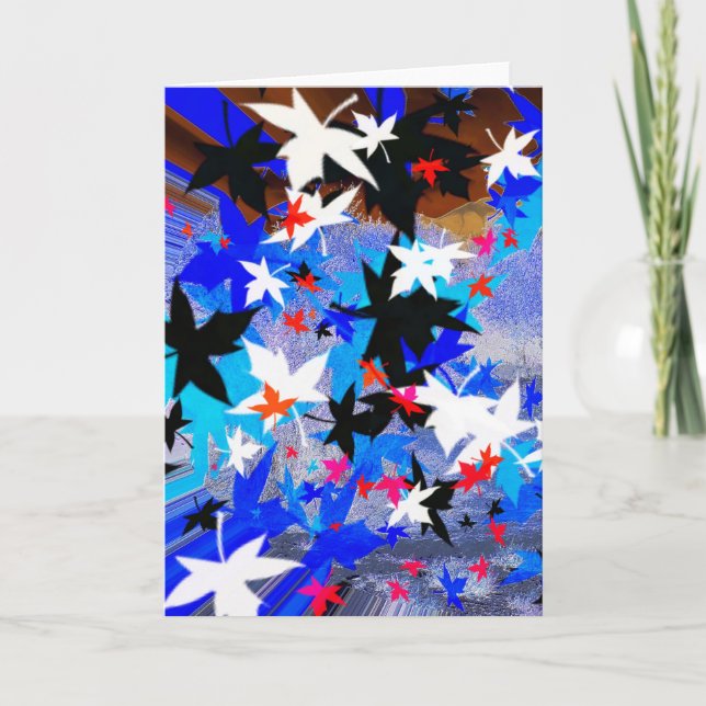 Leaves in moonlight art holiday card (Front)