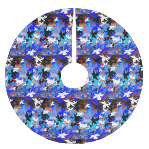 Leaves in moonlight brushed polyester tree skirt