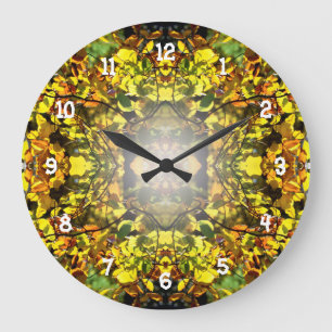 Leaves in the Fall Large Clock