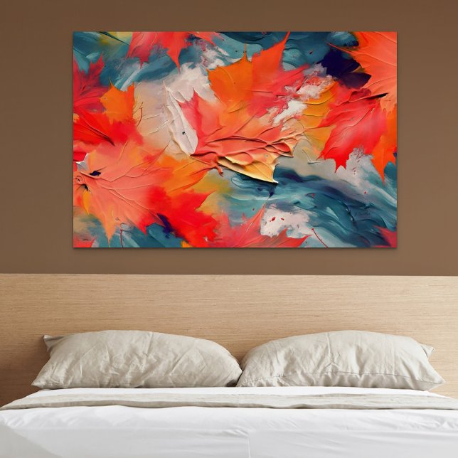 Leaves In The Wind – Abstract Autumn Motion Canvas Print (Leaves In The Wind – Abstract Autumn Motion)