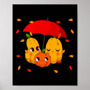 Leaves Lattes Pumpkin Spice Fall Autumn Halloween  Poster