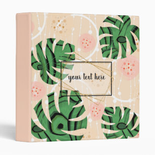 leaves ,monsters , pink, green, tropical, palm binder