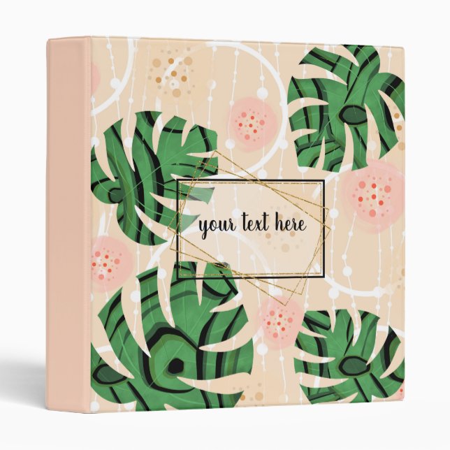 leaves ,monsters , pink, green, tropical, palm binder (Front/Spine)