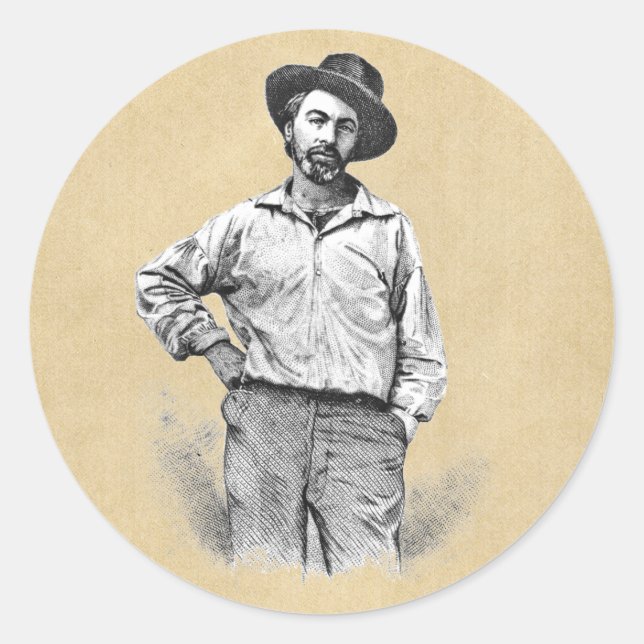 Leaves of Grass Whitman Classic Portrait Stickers (Front)