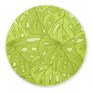 Leaves of Palm Tree Ceramic Knob