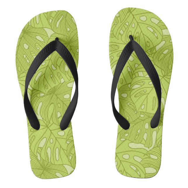 Leaves of Palm Tree Flip Flops (Footbed)
