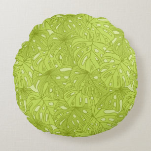 Leaves of Palm Tree Round Pillow
