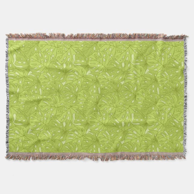 Leaves of Palm Tree Throw Blanket (Front)