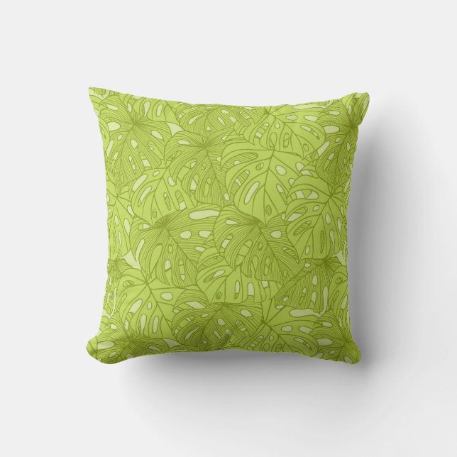 Leaves of Palm Tree Throw Pillow (Front)