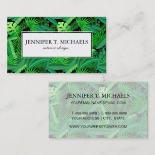 Leaves Of Tropical Palm Trees Add Your Name Business Card