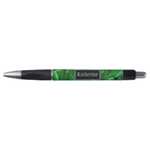 Leaves Of Tropical Palm Trees   Add Your Name Pen