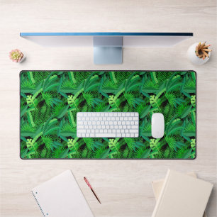 Leaves Of Tropical Palm Trees Desk Mat