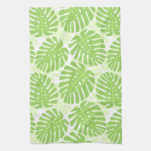 Leaves Of Tropical Plant - Monstera Pattern Kitchen Towel