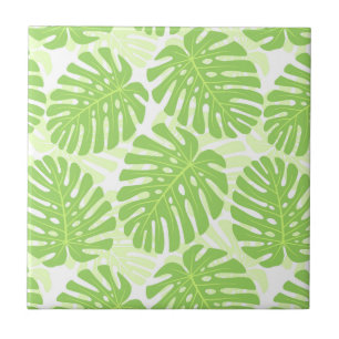 Leaves Of Tropical Plant - Monstera Pattern Tile