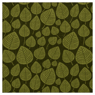 Leaves - Olive on Dark Olive Fabric