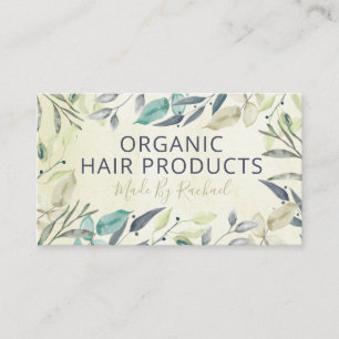 Leaves On Beige Natural Handmade Hair Products Business Card