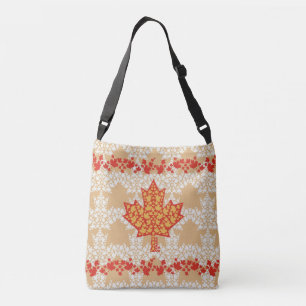 LEAVES ON LEAVES (CANADA FLAG) BY MASANSER CROSSBODY BAG