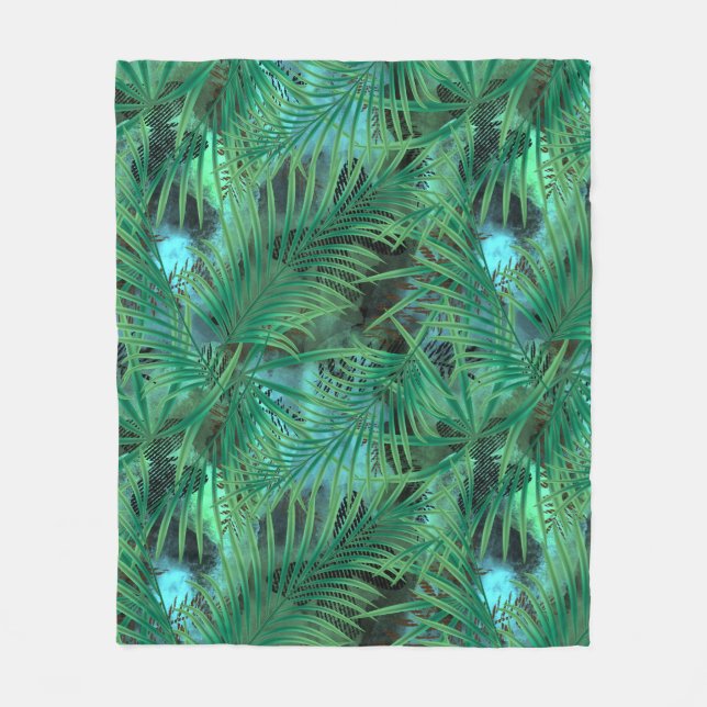 Leaves, palm fleece blanket (Front)