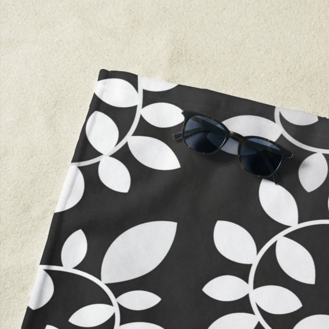 Leaves Pattern 10 Beach Towel (In Situ)