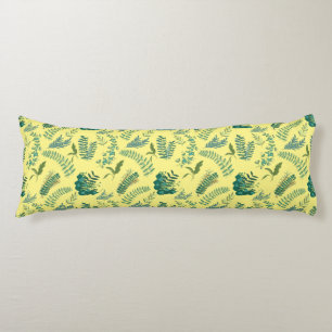 Leaves Pattern 10.bw LYellow BG Body Pillow