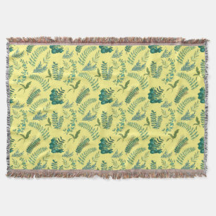 Leaves Pattern 10.bw LYellow BG Throw Blanket