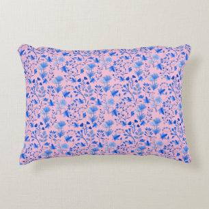 Leaves Pattern 12.bw LPink BG Accent Pillow