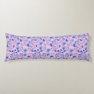 Leaves Pattern 12.bw LPink BG Body Pillow