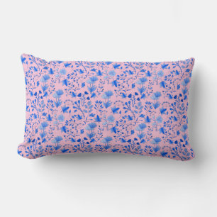 Leaves Pattern 12.bw LPink BG Lumbar Pillow