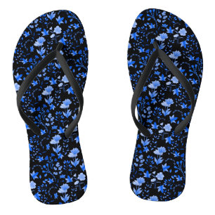 Leaves Pattern 12.bw offwhite BG Flip Flops